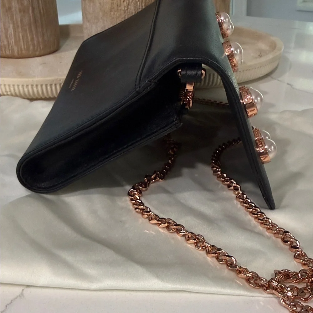 Ted Baker Black Pearl-Stud Bag Rose Gold + Pearls - Picture 6 of 16